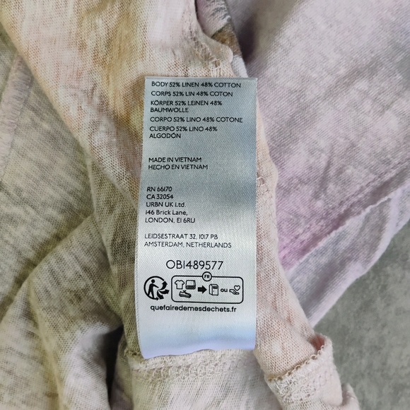 Pilcro Anthropologie Linen Swing Tee Lilac Desert Womens Small Oversized Boho - Picture 8 of 12